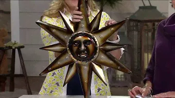 Metal Marquee Sun Wall Art with Solar LED Lights on QVC