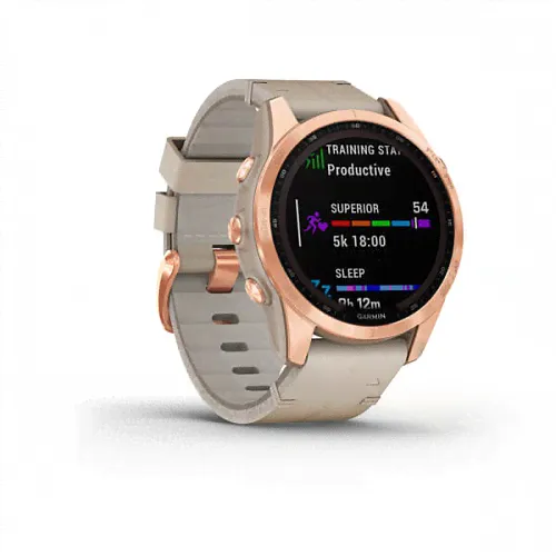 Fenix 7S Sapphire Solar титановый цвета розовое золото с песчаным кожаным ремешком-2
