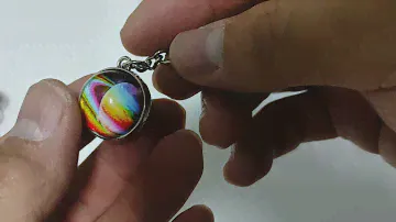 Double Side Glass Ball Key Chain