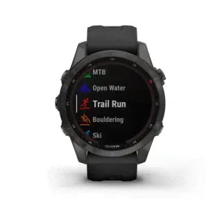 Умные часы Garmin Fenix 7S Sapphire Solar титановый угольно-серый DLC с силиконовым ремешком▪-4