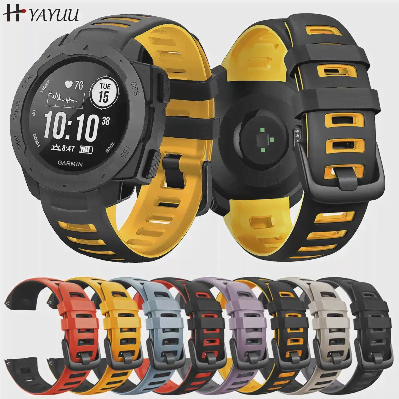 YAYUU Ремешок для часов Garmin Instinct; Силиконовый Регулируемый сменный ремешок для Garmin Instinct 2/Solar/ Tactical