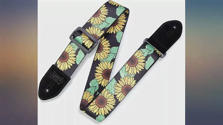 Levy's Leathers 2" Polyester Guitar Strap Sunflower Design; Black, Yellow, Green, review