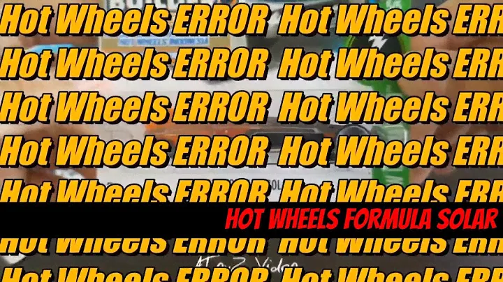 HOT WHEELS ERROR | Hot Wheels Formula Solar | Hot Wheels Green Speed Series