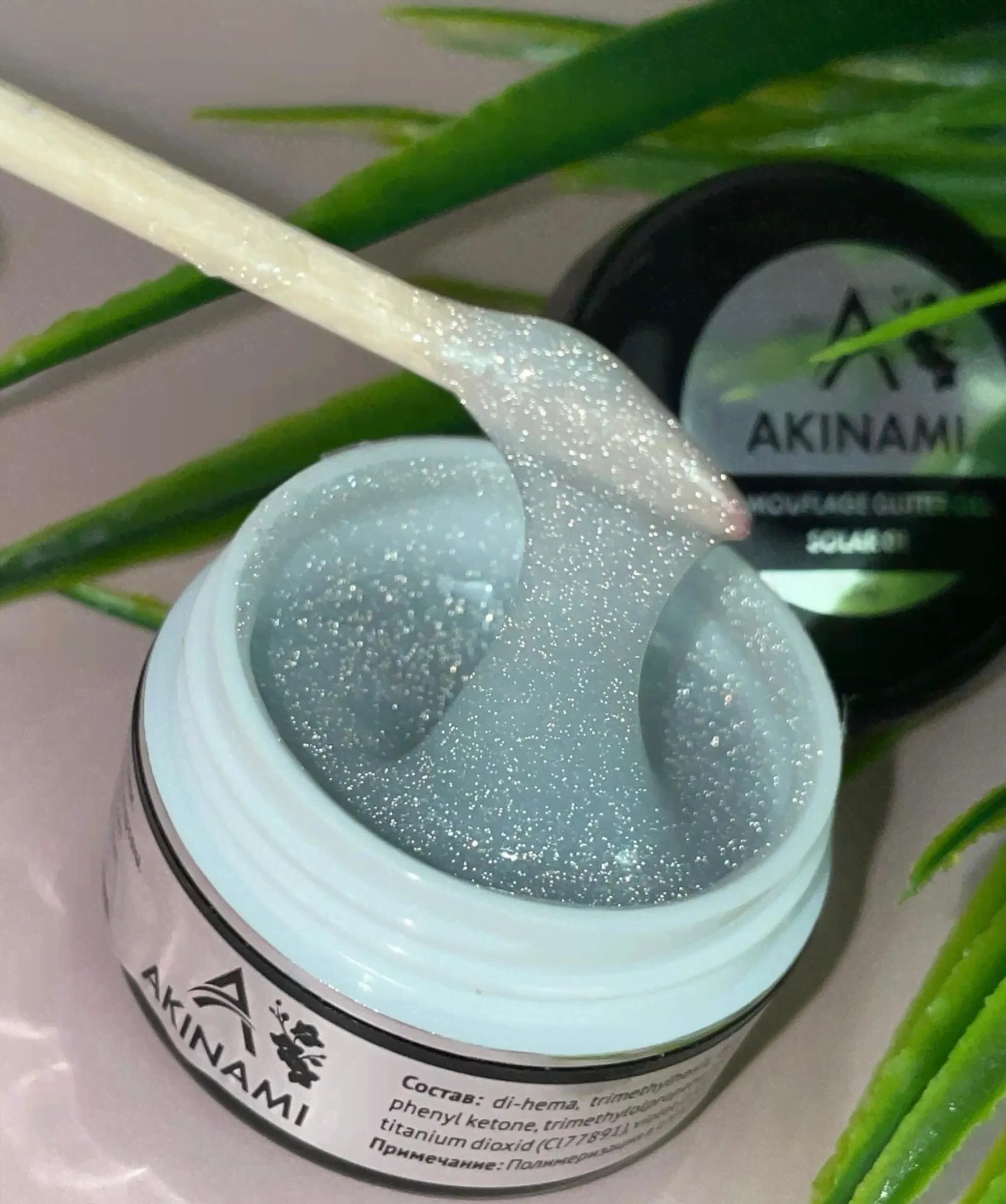 Гель Akinami 15мл Camouflage Glitter Gel Solar 01