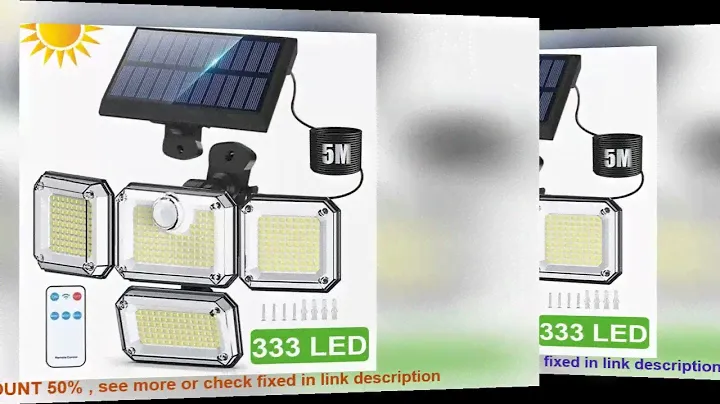 Waterproof Solar Powered Outdoor Light Motion Sensor 2000LM 333 LED Security Street Lamp Sconce Spo