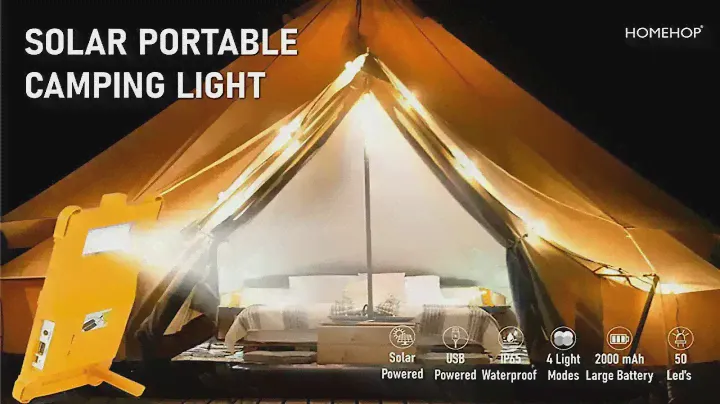 Solar Lanterns Emergency Portable Camping Lamp For Outdoor, Indoor, Waterproof With Mobile Charging