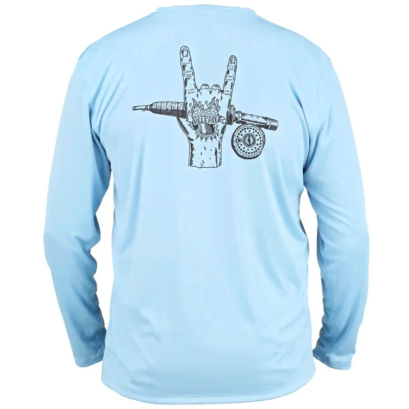 Термофутболка Simms Solar Tech Tee Release Rocker Faded Denim
