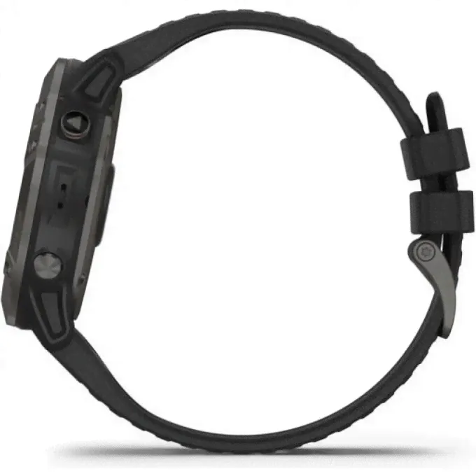 Часы GARMIN FENIX 6X PRO SOLAR TITANIUM CARBON GRAY DLC WITH BLACK BAND 010-02157-21-3