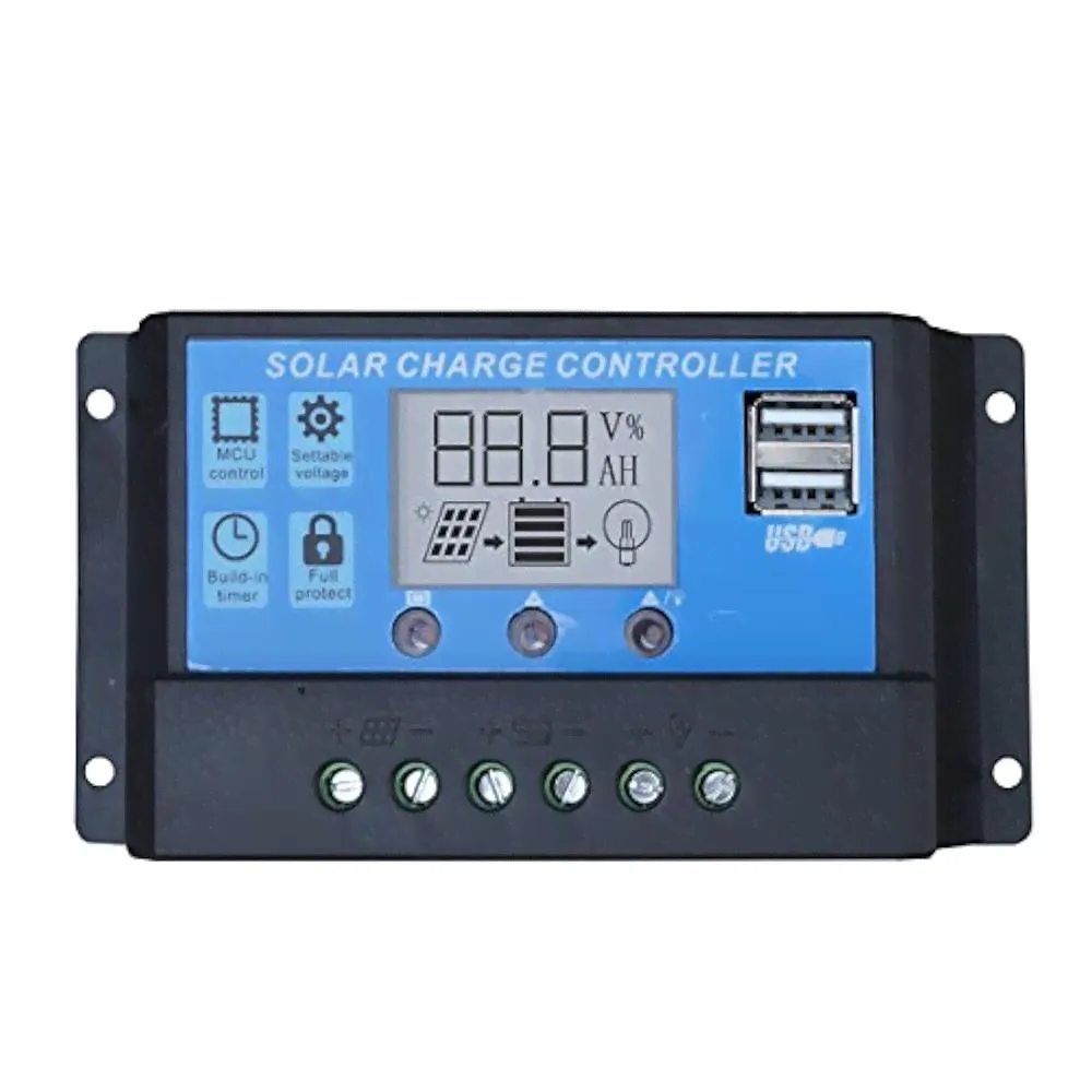 Регуляторы заряда ECO-WORTHY 20A 12V-24V Intelligent Solar Charge Regulator Controller USB Port Display