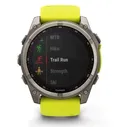 Смарт-часы Garmin Fenix 8 – 51 мм, Solar Sapphire, титан с ярко-желтым/графитовым силиконовым ремешком