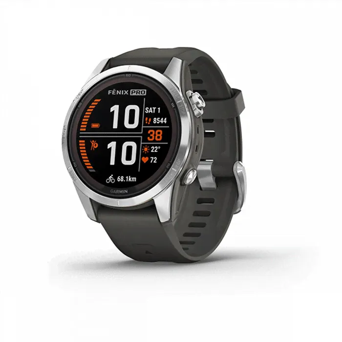 Fenix 7S Pro – Solar Edition Silver with Graphite Band