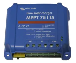 Контроллер заряда Blue Solar MPPT (75 В) 15 А, 12/24 В, производства Victron Energy, модель: BlueSolar MPPT 75/15
