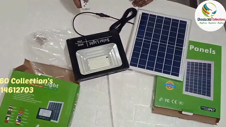 Solar Flood Light 60W Outdoor Spotlight Max 7670LM IP66 Waterproof with Remote Controller