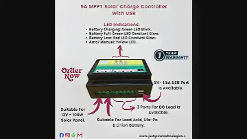 5A MPPT Solar Charge Controller With USB