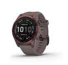 Часы Garmin Fenix 7S Sapphire Solar титановый темно-бронзовый с сланцево-серым силиконовым ремешком