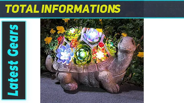 Solar Garden Statues Turtle Figurine with Succulent Lights - Perfect Outdoor Decor!