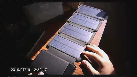Charging a Sony phone w Solar Power Bank (D-USB,4SP,foldable,detach fn.)