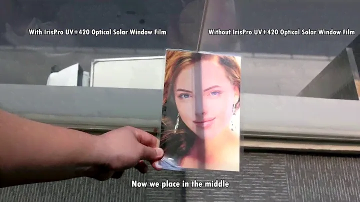 Building Tinted - Ultraviolet Test (With & Without IrisPro Optical Solar Film) 100% UV Rejection