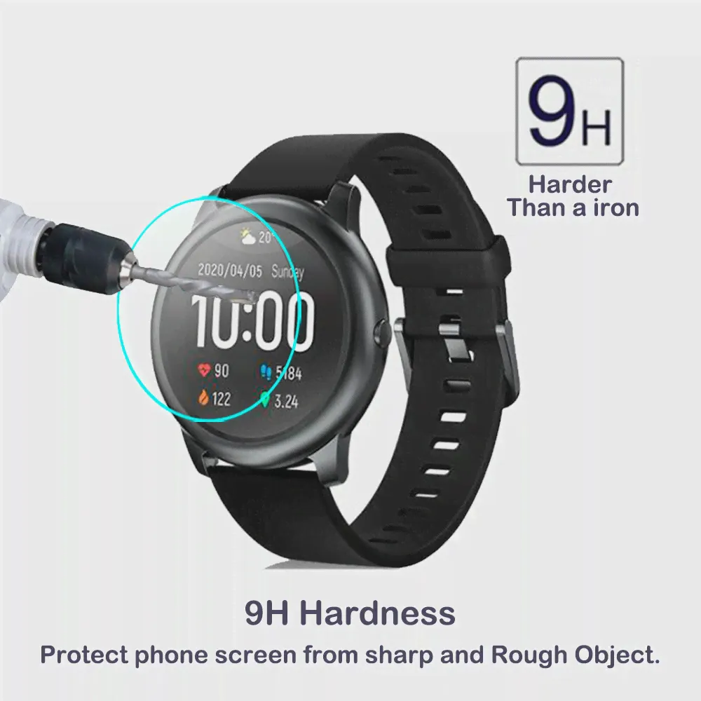 🛍 Закаленное стекло 2.5D для Xiaomi Haylou Solar, защитная пленка для смарт-часов Haylou Solar LS05, прозрачное стекло 9H HD с защитой от царапин, 2 шт.-1
