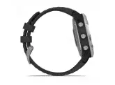 Умные часы серебристые с черным ремешком Garmin Fenix 6 Solar