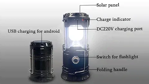 XTAUTO Lightweight Waterproof Solar USB Rechargeable LED Flashlight Survival Kits