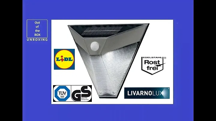 Livarno LUX LED Solar Wall Light UNBOXING (Lidl 900 mAh Ni-MH 5,400 K 100 ° 90 lm)