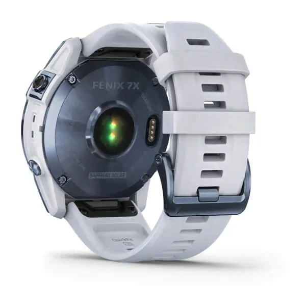 Смарт-часы Garmin Fenix 7X Sapphire Solar титановые DLC цвета синий минерал с белым ремешком