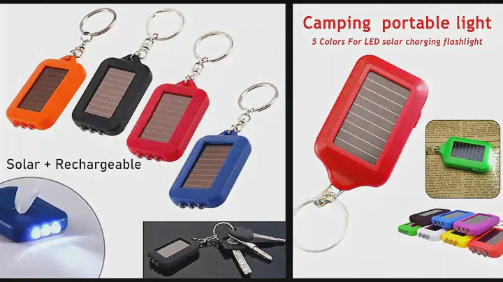 Solar Power 3 LED Flashlight Keychain for Outdoor Dark || Mini Portable Solar Powered Keyring