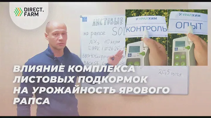 Влияние комплекса листовых подкормок продуктами SOLAR NPK micro на урожайность рапса.