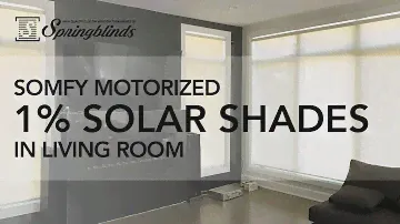 SPRINGBLINDS: SOMFY Motorized 1% Solar Shades in Living Room