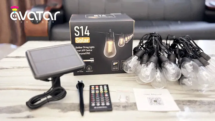 AvatarControls Smart Outdoor String Lights Solar Powered S14/45FT