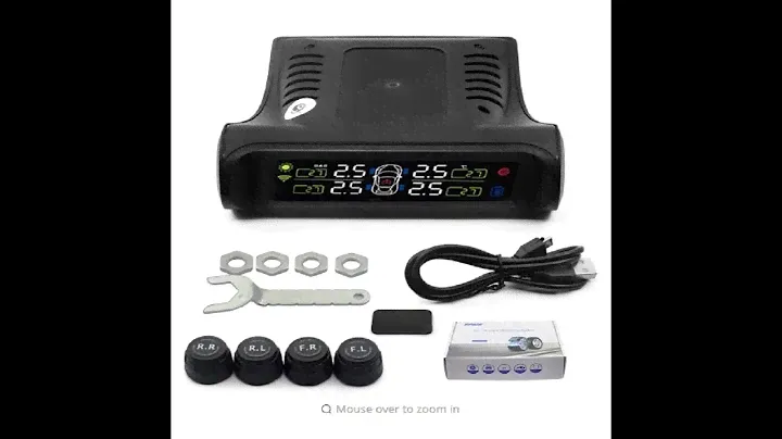 TPMS Tire Pressure Monitor System Alarm 4 External Sensor Temperature Car Solar Power Wish hub