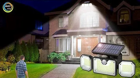 3 Rotatable Head IP65 Outdoor Solar Wall Lamp with Remote Control Motion Sensor 226 leds 270 °