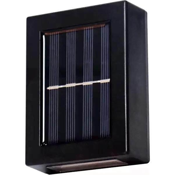 Светильник фасадный на сол/бат 2LED, 4000K, 90Лм, 600mAh Li-Ion, IP44, GLANZEN [RPD-0003-1-solar-2p]