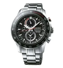 Seiko SSC357P1 Sportura Perpetual Solar Silver Black NEW