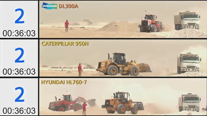 Сравнение DOOSAN DL300A время цикла погрузки в самосвал, расход топлива