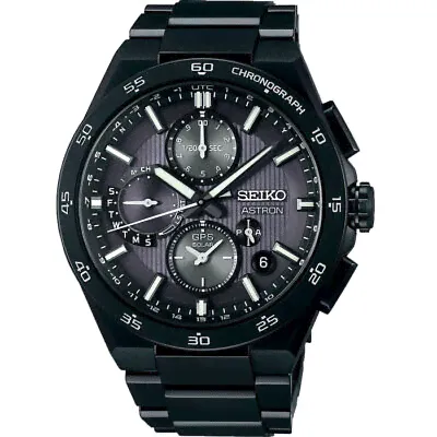 SEIKO ASTRON NEXTER SBXC155 Black GPS Solar Dual Time Mens Watch New in Box