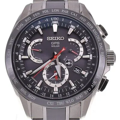 SEIKO Astron Dual Time SBXB041/8X53-0AB0-2 Solar Powered Radio Mens E130434
