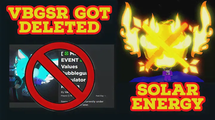 VALUES BUBBLEGUM SIMULATOR GOT DELETED + SOLAR ENERGY SHOWCASE  | VALUES BGS REBORN VBGSR
