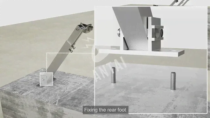 The adjustable tilt flat roof mounting system on concrete roof installation video