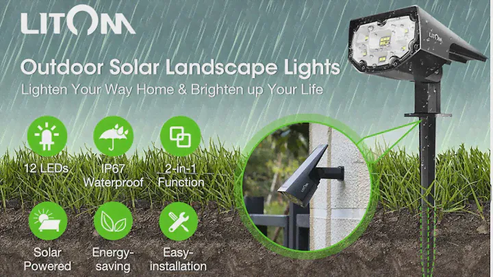 LITOM IP67 Waterproof Outdoor Solar Landscape Spotlights