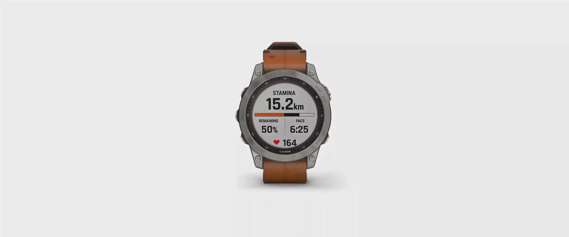 Fenix 7 Sapphire Solar титановый серый с коричневым кожаным ремешком (010-02540-31)-4