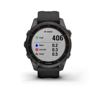 Умные часы Garmin Fenix 7S Sapphire Solar титановый угольно-серый DLC с силиконовым ремешком▪-1