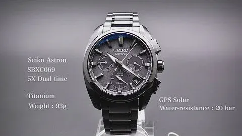 Seiko Astron SBXC069 5X Dual time GPS Solar Titanium