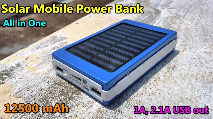 Solar Power Bank 12500 mAh Dual USB Mobile Charger(1A, 2.1A) with LED light - DIY Kit | POWER GEN