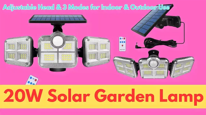 20W Solar Garden Lamp | 333 LED IP65 Waterproof with 3 Modes