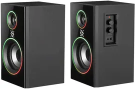 Колонки Defender 2.0 Solar 20 20 Вт, подсветка, BT, деревянный корпус 230В (65721)