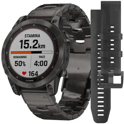 Часы Garmin Fenix 7 Sapphire Solar Titanium Grey 010-02540-39-2