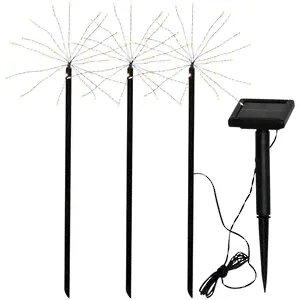 Садовые солнечные светильники Solar Firework 40*14 см, 90 теплых белых LED, 3 шт, IP44-0
