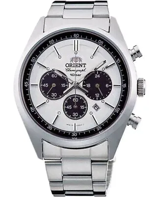ORIENT NEO 70s SOLAR PANDA WV0041TX Milky White Solar Chronograph Mens Watch